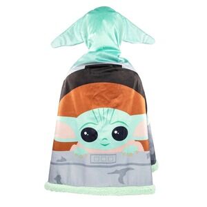 Star Wars The Child Grogu Blanket Cape‎ Hooded Cozy Plush Sherpa Kids One Size